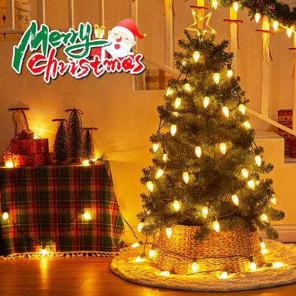 Minetom C9 LED Commercial Outdoor Christmas Lights – 150 FT Heavy Duty Christmas String Lights, Waterproof Connectable UL Warm White C9 Lights for Indoor Roofline Xmas Decor