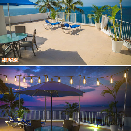 XDW-S String Light Pole - Steel Poles for Outdoor String Lights Hanging, Garden, Backyard, Patio Lighting Stand for Parties, Christmas, Wedding, 2 Pack