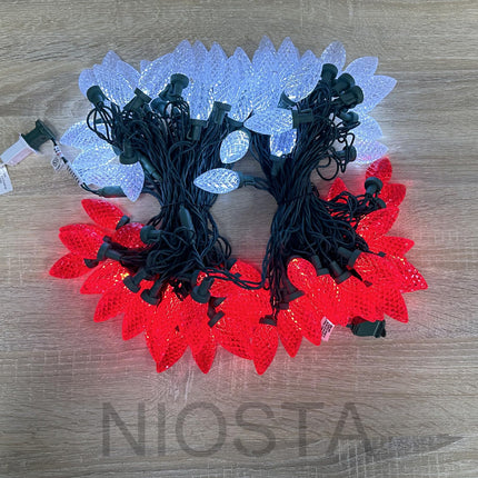 NIOSTA 66Ft LED Christmas roofline String Lights, C9 Outdoor roof String Lights with Quick Shingle & Gutter Clips,Plug in & connectable,red and White