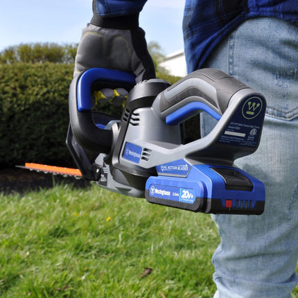 Westinghouse Outdoor Power Equipment Cordless Hedge Trimmer, 2.0 Ah Battery and Rapid Charger Included