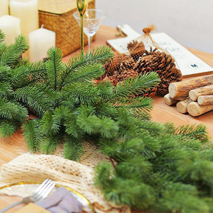 9 FT Real Touch Norfolk Pine Garland Green Artificial Christmas Garland Faux Greenery Garland for Holiday Fireplace Mantle Window Indoor Outdoor Decor, Winter Christmas Decorations (1 PCS)
