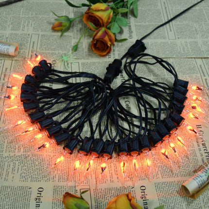 27.8Ft Halloween Flame Lights Flickering Flame String Lights with 25 Pack Clear Glass Flame Light Bulbs, Flame Lights for Christmas Halloween Decorations Indoor Outdoor Home Party (2 Spare E12 Bulbs)