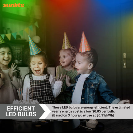 Sunlite 40462 LED C7 Holiday Decorative Light Bulb, 0.4 Watts, E12 Candelabra Base, Faceted Christmas-Lights Nightlight, Yellow