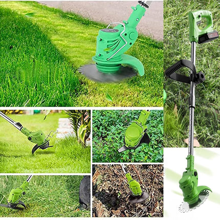 Weed Wacker Cordless Grass Trimmer Electric Weed 90~120cm Retractable, 3 Kinds of Adjustable Blades, 24v Electric Cordless Garden Trimmer with Battery and Charger for Garden