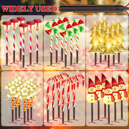 30Pcs Stakes for Outdoor Christmas Candy Cane Lights Replacement Pathway Markers Spike Replacer Plastic Inside Diameter 0.6-0.68 Inch for Maintain Garden Yard Landscape Lamps Pole