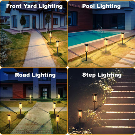 Uniqus Acvoay Solar Pathway Lights Outdoor Waterproof Ip65, 3000K Warm Light Modern Minimalist Pathway Lights Solar Powered