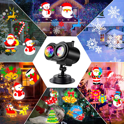 Christmas Projector Lights Outdoor, LED Holiday Projector Night Lights Waterproof with Remote Control & Timer for Christmas, Halloween, Party, Yard Garden Decorations