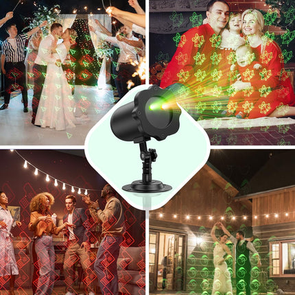 Christmas Projector Lights Outdoor, LED Christmas Lights, IP65 Waterproof Outdoor Christmas Decorations Lighting for Indoor Xmas Holiday Party Wedding Garden Patio