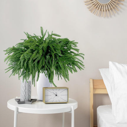 Sggvecsy 10 Pcs Christmas Norfolk Pine Branches Artificial Christmas Branches Faux Christmas Greenery Norfolk Pine Stems Christmas Cedar Stems for Xmas Home DIY Crafts Garland Indoor Outdoor Decor
