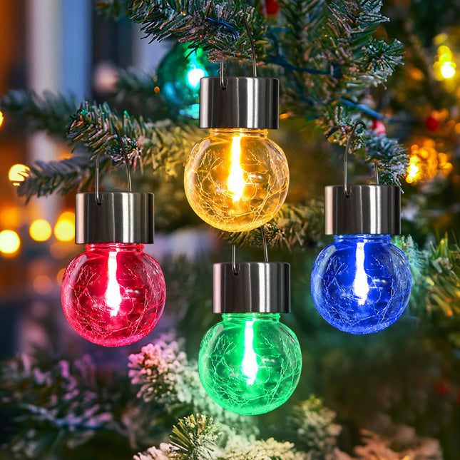 Hanging Solar Lights Outdoor, d Moving Led Beads,Solar Powered Waterproof Lighting,12 Pack Hanging Globe Solar Lights for Garden Yard Fence Christmas Decoration (Multiple Colors)