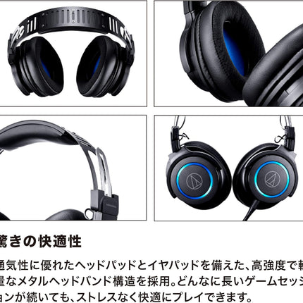 Audio-Technica ATH-G1 Premium Gaming Headset for PS5&Xbox Series X, Laptops, and PCs, with 3.5 mm Wired Connection, Detachable Mic, Black