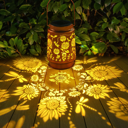 Dragonfly Solar Lanterns Outdoor Waterproof Hanging Sunflower Solar Lights Christmas s for Women Mom Metal Solar Decorative LED Lanterns Outside for Garden, Yard, Patio, Lawn, Porch, Backyard