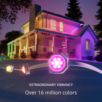 Twinkly Permanent Lights 72 LED RGB, Mappable LED Light Strip for Outdoor, Smart Multicolor LED Lights, Mappable LEDs, Compatible with Alexa and Google Home, IP65, App Mapping, White Wire, 100ft