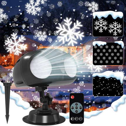 Christmas Snowflake Projector Lights Outdoor, d Owl Shape Snowfall Lights Projector with Remote, IP65 Waterproof Landscape Light for Xmas Holiday Wedding Indoor Garden Patio Party