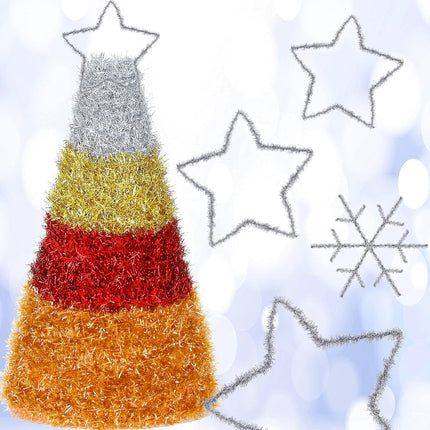 210 Feet Christmas Tinsel Garland Thin Glitter Tinsel Metallic Holiday Tinsel Garland Twist Tinsel Garland Decoration for Christmas Tree Birthday Party Wedding Decorations Supplies (Silver)