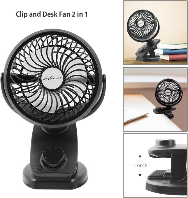 Battery Operated Clip On Fan Max 40 Hours Of Battery Life