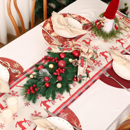 HiiARug 2Pack Artificial Christmas Swags, 24" Teardrop Christmas Decorative Swag with Berries, Pinecones, Winter Pine and Cypress Leaf Swag for Indoor Outdoor Window Wall Fireplace Holiday Xmas Decor