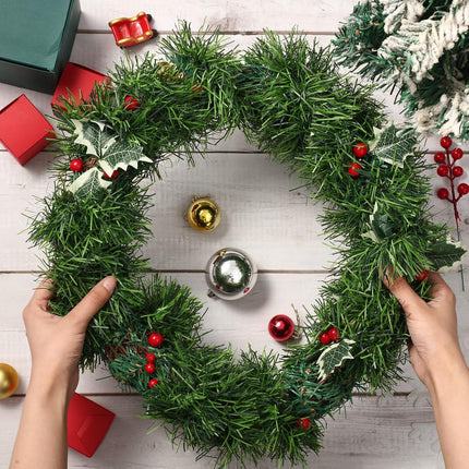 6 Pcs 100 ft Christmas Garland Artificial Greenery Garland 3.5 Inches Wide Pine Garland Soft Garland Christmas Decorations for Tree Stair Indoor Outdoor Fireplaces