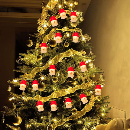 10 Lights Christmas Snowmen Head String Lights, 8.5FT Christmas String Lights with 10 Snowman Lights, Indoor Outdoor Xmas Tree Home Holiday Decorations