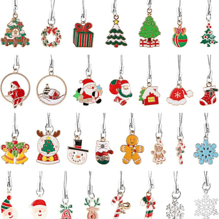 Edenseelake 30 Pcs Mini Christmas Ornament, Small Resin Metal Haning Christmas Ornaments with String for Christmas Tree Decoration