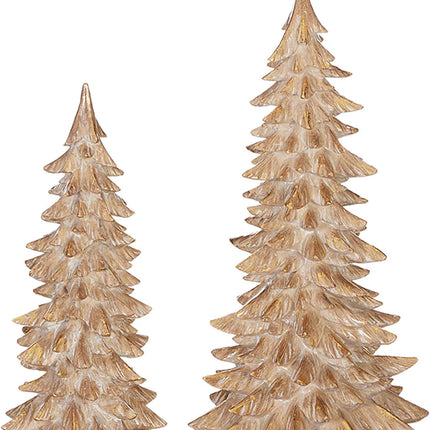 RAZ Imports Winter Botanicals 15" Tree, Set of 2 - Festive Miniature Tree Sculpture and Tabletop Holiday Decoration - Cute Christmas Topiaries and Plant Figurines for Tables, Shelves and Desks