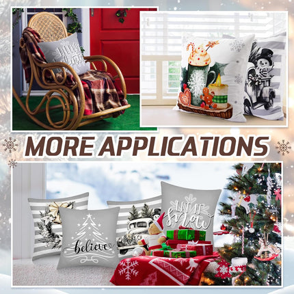 Peryiter 9 Pieces Winter Pillow Covers 18 x 18 Inch Christmas Trees Truck Wreath White Christmas Pillow Cases Winter Holiday Farmhouse Pillow Couch Covers for Winter Christmas Decorations