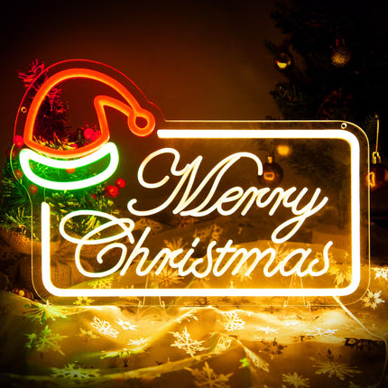 Merry Christmas Neon Sign: Dimmable LED Neon Lights for Wall Decor - Ideal Ambient Lighting Holiday Decorations for Home Kids Room