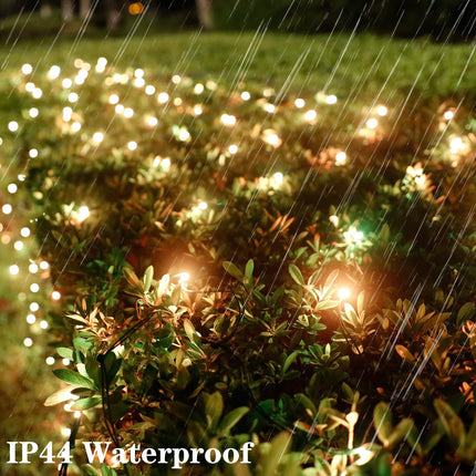 360LED Net Lights, 21ft x 5ft Connectable Christmas Outdoor String Mesh Lights with Memory Function, 8 Modes Waterproof Fairy Lights Plug in for Xmas Tree Bushes Garden Holiday Party - Warm White