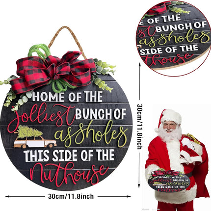 Christmas 3D Door Hanger Sign-National Lampoons Christmas Welcome Sign for Front Door-Rustic Farmhouse Christmas Hanging Sign for Home Decor House Christmas Vacation Decor (C style)