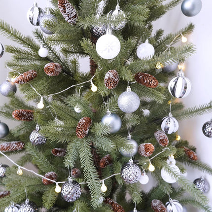 Winlyn 20 Pcs Christmas Natural Pine Cone Picks Snowy Spruce Pine Cones 5.9" Christmas Tree Decorations Hanging Pinecones for Christmas Tree Wreath Garland DIY Crafts Holiday Party Centerpiece