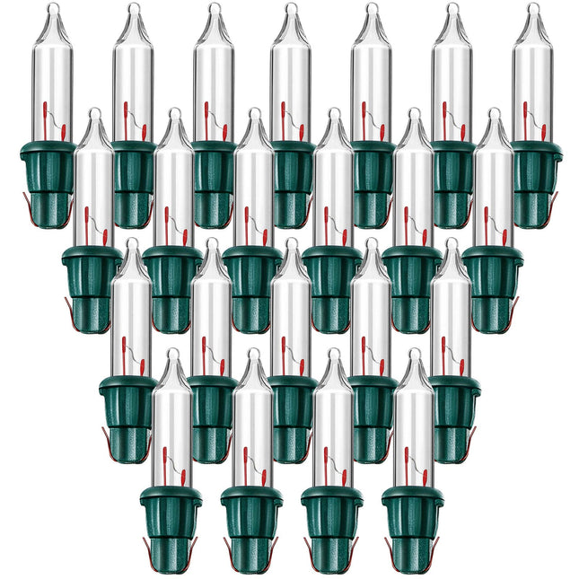 Mudder 500 Pieces 2.5V Replacement Christmas Tree Light Bulbs 50/100/150/200 Count Mini Incandescent Wire String Light Replacement Bulbs for Xmas Tree Decoration(Green Base with Warm White Bulb)