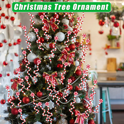 35 Pcs Candy Cane Christmas Tree Decorations, Red and White Christmas Tree Picks, Woolen Candy Shape Curly Picks Candy Cane Ornaments Christmas Decorations for Xmas Tree Topper Home Vase Wreath Decor