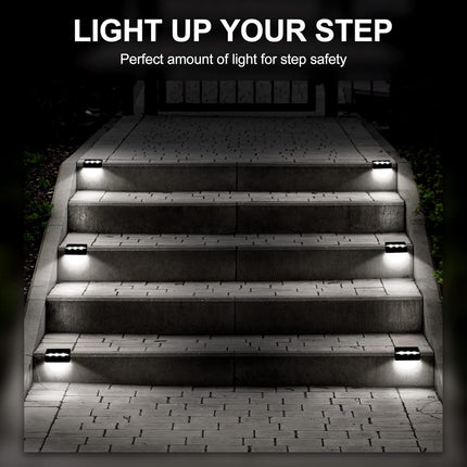 Solpex Solar Step Lights 8 Pack, Solar Outdoor Lights For Aluminum Black Fence, Ip65 Waterproof Solar Powered Outdoor Led Lights