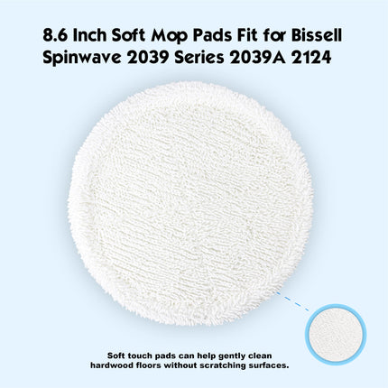 Ltwhome 8.6 Inch Soft Mop Pads Fit For Bissell Spinwave 2039 Series 2039A 2124 Pack Of 6