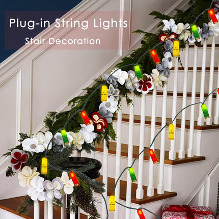 SUNSGNE 8.5ft LED Shotgun Shells String Lights, Indoor Decorative Christmas String Lights with 10 Red Green Yellow Lights, Plug-in Hanging String Lights for Christmas Hunting-Themed Party Decor