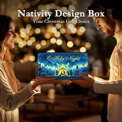 Homemory Flameless Christmas Nativity Scene Candles, Battery Operated LED Pillar Religion Candles, Nativity Sets Indoor Outdoor Decorations for Xmas Holiday Home Decor, with Remote and Timer, Set of 5