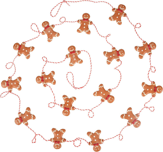 9 Foot Mini Gingerbread Man Christmas Garland Cute Small 2 Inch Claydough Gingerbread Men Christmas Tree Garland Gingerbread Cookie Candy Theme Trees Garland Christmas Decorations For Indoor Use