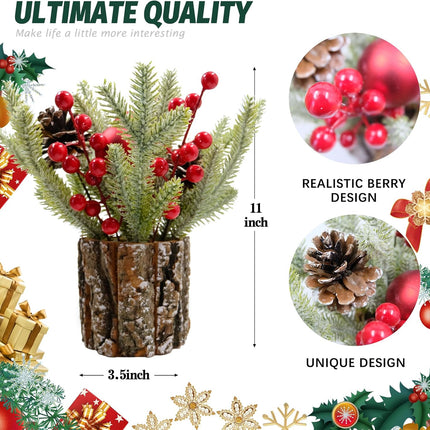 MYUPDALIN Small Christmas Tree, Tabletop Mini Christmas Tree Decorations, Artificial Christmas Decorations, Holiday Decorations for Home Christmas and Party Decorations