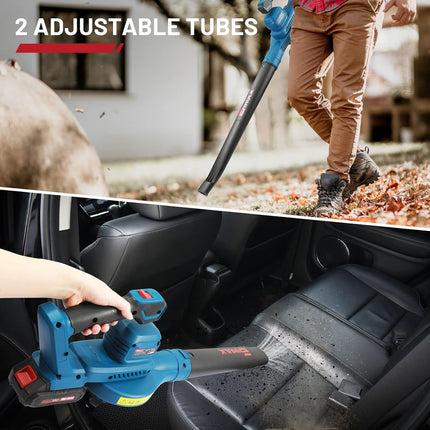 Enhulk Cordless Leaf Blower, 20V Leaf Blower 160MPH Max 2 Speeds, 2 Adjustable Tubes, Lightweight Portable Blower for Cleaning Leaf, Dust, Debris, Patio, Car, Porch (Battery Charger Included)