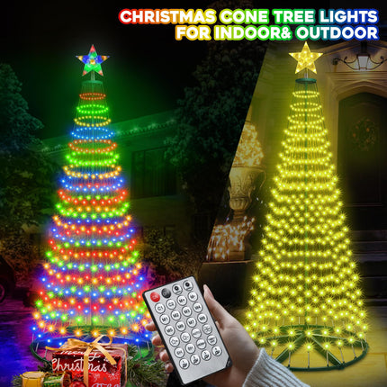 30+ Modes Smart Prelit Christmas Cone Tree with Lights - 4ft 119 LED App Control Color Changing Light Show Trees with Remote Timer Music Sync for Indoor Outdoor Yard (Green Body)