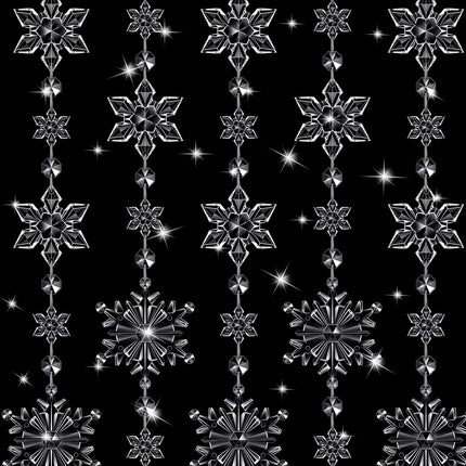 Christmas Snowflake Tree Garland Acrylic Snowflakes Hanging Garland Crystal Snow Flakes Ornaments for Tree Christmas Winter Theme Ornaments for Mantel Curtains Tree, 9.8 Ft/Each (Clear,4 Pcs)