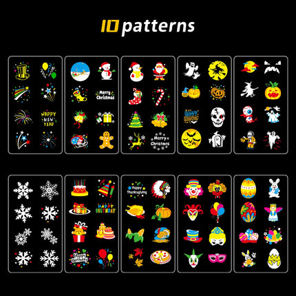 Matekxy Christmas Snowflake Decorations Projector Lights Outdoor, Latest Holiday Decor Light with 10 Holiday Slides 80 Patterns for Halloween Thanksgiving Year Easter Birthday