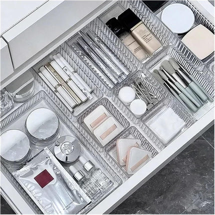 Unlimited Desk Drawer Organizers Set Plastic Bathroom Storage Makeup Organizer Clear Transparent Storage Box Bins Kitchen Gadget Style-B-S