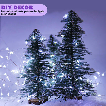 4 Pack 33Ft 100 Cool White Led Fairy Lights Battery Operated with Remote Control Timer Waterproof Silver Copper Wire Twinkle Lights