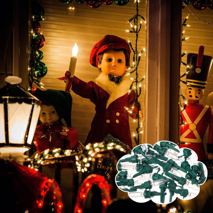 Honoson 60 Pieces LED Replacement Christmas Bulb 3v Waterproof LED Lights Bulb Bulk for Christmas Tree Decorations Xmas Indoor Outdoor Home Light Decor(Green Base with Warm White Bulb)