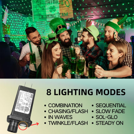 hyrion Green Net Lights 360 LED with Green Wire,12ftx5ft Connectable Mesh String Lights with 8 Lighting Modes,Christmas Decorations for Outdoor Trees,Bushes,Garden