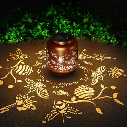 Solar Lantern Solar Lights Outdoor Waterproof s for Women Mom Grandma Bee Christmas Decorations Outside Garden Decor Hanging Solar Lights Metal Led Lantern for Yard Backyard, Porch Patio