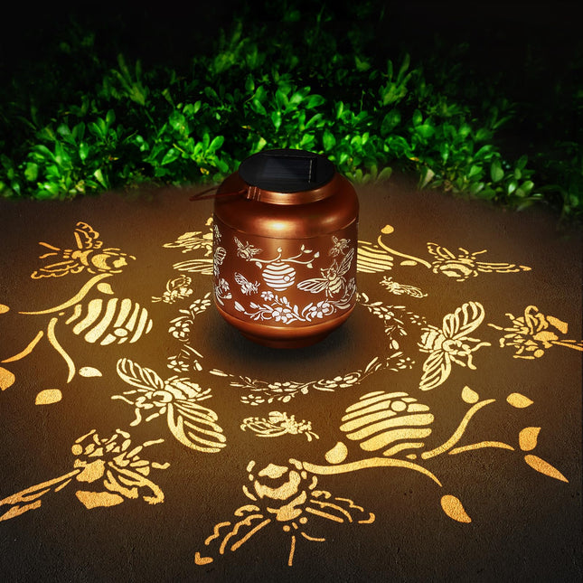 Solar Lantern Solar Lights Outdoor Waterproof s for Women Mom Grandma Bee Christmas Decorations Outside Garden Decor Hanging Solar Lights Metal Led Lantern for Yard Backyard, Porch Patio