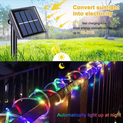 JMEXSUSS 200 LED Trampoline Accessories Solar Rope Lights, 66ft IP 65 Waterproof Solar Camping Lights Outdoor, 8 Modes Solar Trampoline Lights for Trampoline Ladder Slide Tent Camp(Multicolor)