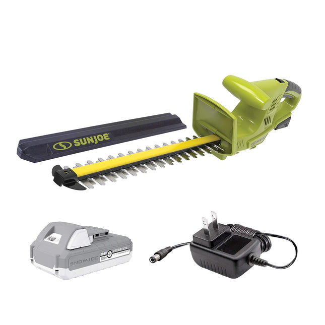Sun Joe 24V-HT18-LTE 24V 2.0Ah 18-in Cordless Handheld Hedge Trimmer 5/8" Cutting Capacity, Blade, Kit (w/ 2.0 Ah Battery + Quick Charger)